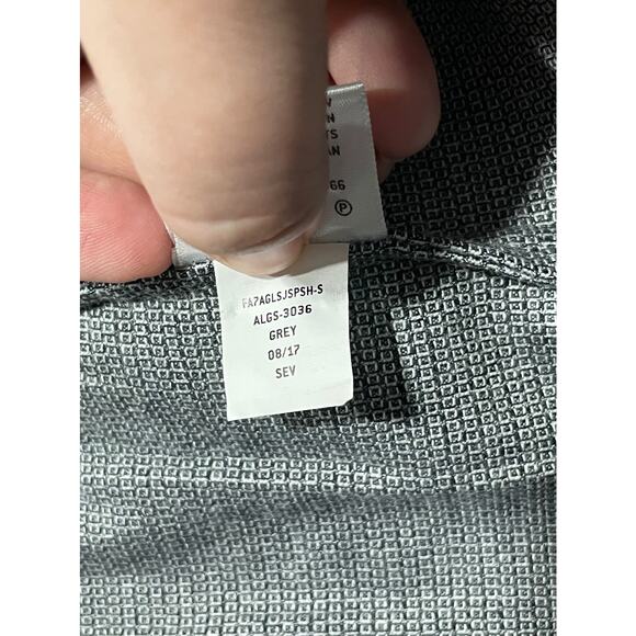 01.Algo Men's Size Medium Slim Fit Button Up Long Sleeve Shirt Grey - Picture 12 of 12